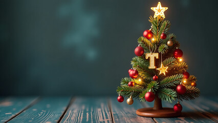 tree part festive christmas decoration starts letter