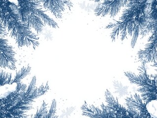 A snowy forest with snowcovered trees and a tent inside