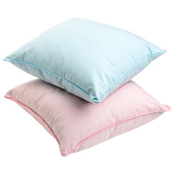 Two new soft pillows isolated on a transparent background