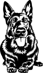 Black German Shepherd Dog Breed - Pet Vector Cut file, Dog Silhouette Stencil - Cricut file