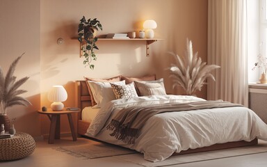 Cozy bedroom with natural light