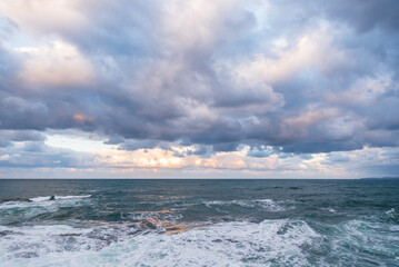 Fototapeta premium Sunset at Comillas Cantabria Spain