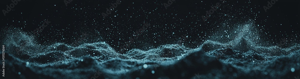 Poster a futuristic point wave is depicted against an abstract background featuring a dynamic wave that ser