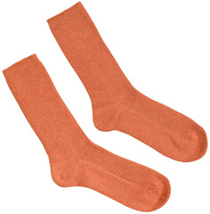 Orange Women's Socks isolated on a transparent background.