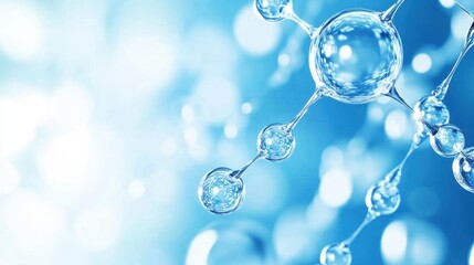 Cluster Of Blue Molecules Against A Soft Background