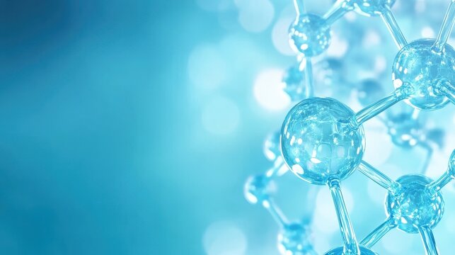 Molecular Structure In Bright Blue Bioluminescent Glow