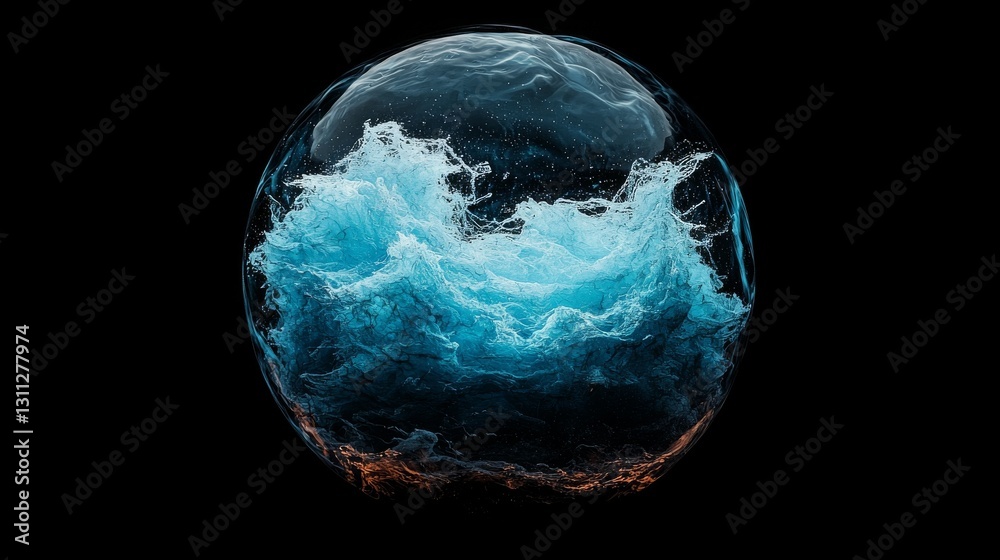 Poster a background of abstract particles features sphere shapes distorted by a strong noise displacement f