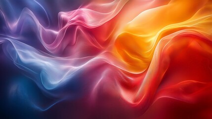 Obraz premium Abstract colorful fabric waves flowing gracefully with a soft gradient background