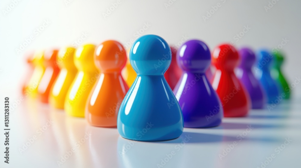 Wall mural creative networking icons in clay style colorful arrangement business environment close-up view