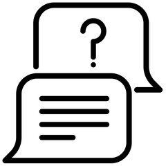 q and a vector outline icon