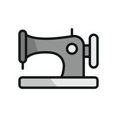 Sewing machine tailor and fashion icon represents efficiency and craftsmanship, perfect for sewing, tailoring, dressmaking, and textile design.