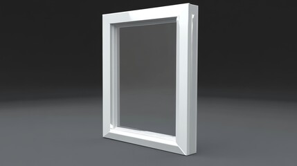 White window frame isolated on grey studio background