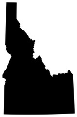 Idaho state silhouette map in black color