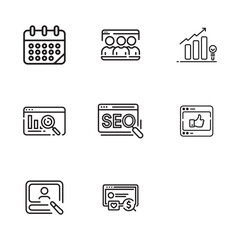 Digital Marketing and Social Media Icons set. Editable vector icon. Perfect for web and app interfaces, presentations, info graphics, etc. 
