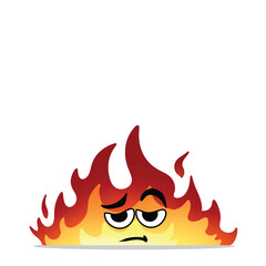 tired fire mascot illustration for design. cute and playful concept.  flame, burning, hot, inferno, danger, energy, and firestorm themes themes
