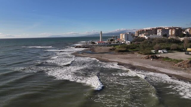 Faro de Torrox situado en Malaga, Andalucia, Espa&ntilde;a