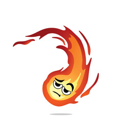 tired fire mascot illustration for design. cute and playful concept.  flame, burning, hot, inferno, danger, energy, and firestorm themes themes