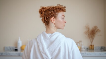 Elegant hairstyle showcases natural curls, highlighting beauty a