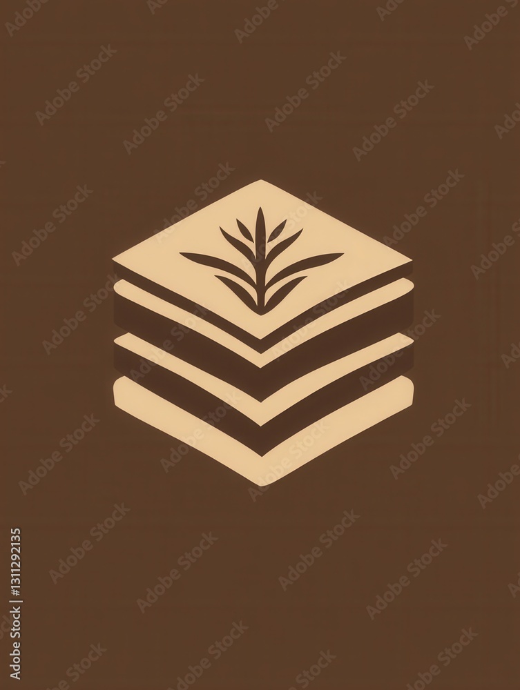 Poster clean and simple logo design featuring flat chocolate bar design with rich brown tones and subtle pl