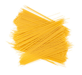 Raw spaghetti isolated, dry spagetti, long wheat noodles, uncooked italian macaroni bundle