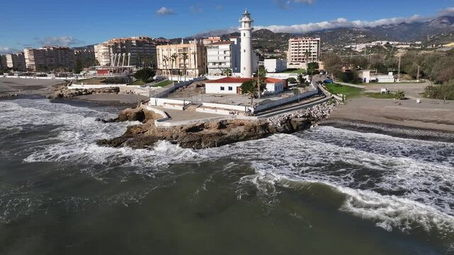 Faro de Torrox situado en Malaga, Andalucia, Espa&ntilde;a