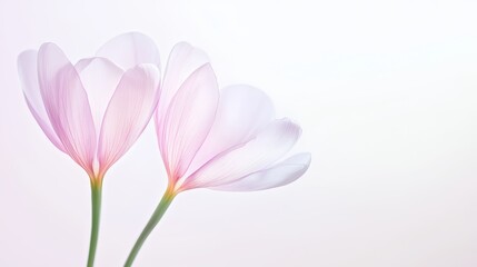 Fototapeta premium Watercolor Flowers with Soft Delicate Brushstrokes and Pastel Tones, Captured in Natural Light, Artistic Botanical Illustration.