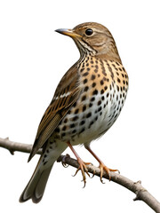 Fototapeta premium Song thrush (Turdus philomelos), songbird isolated, PNG on transparent background