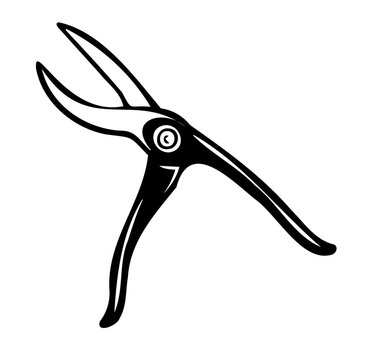black and white garden shears clip art preview