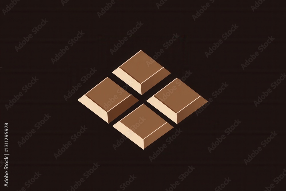 Poster flat chocolate bar logo design in rich brown tones with clean and simple style suitable for branding