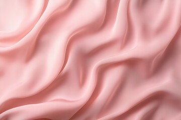 Fototapeta premium Closeup of pink satin fabric texture background with waves and folds.