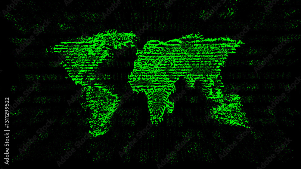 Aufkleber digital matrix earth map code