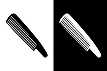Black and White Hair Comb Silhouette Perfect for Salon & Grooming Designs.