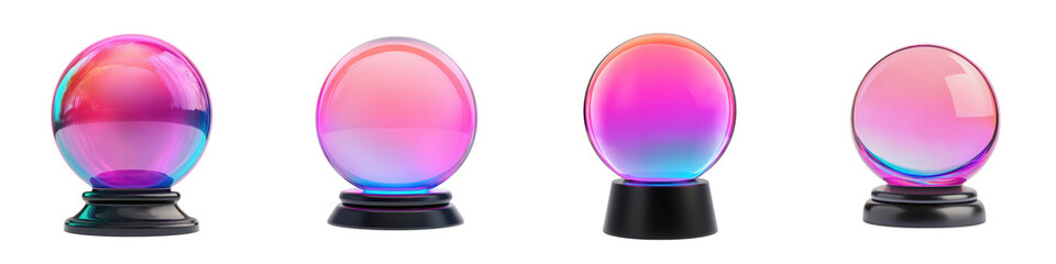 Captivating multicolored crystal ball orb emitting a mesmerizing glow with hypnotic rainbow lights and reflections creating a surreal dreamlike and transcendent visual effect  The futuristic