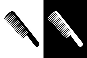 Black and White Hair Comb Silhouette Perfect for Salon & Grooming Designs.