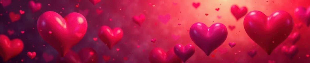 Abstract swirling hearts, vibrant red and pink hues, passion, curve