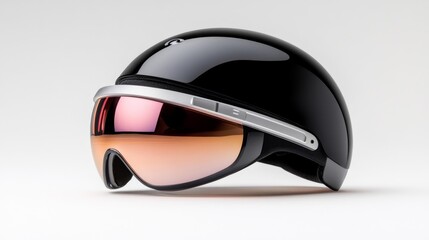 Futuristic Helmet with Integrated Augmented Reality Glasses for Sports. Generative AI