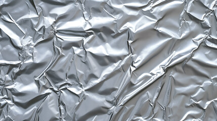 Shiny metal silver gray foil crumpled texture backgro