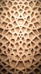 Naklejka premium Beige Geometric Pattern Islamic Architecture Background