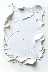Peeling white texture reveals layers on a white surface in bright studio lighting