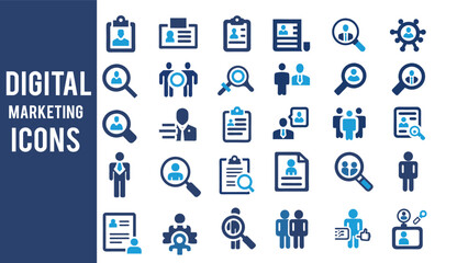 set of business icons, Job recruitment icon set.  employment, Vector illustration