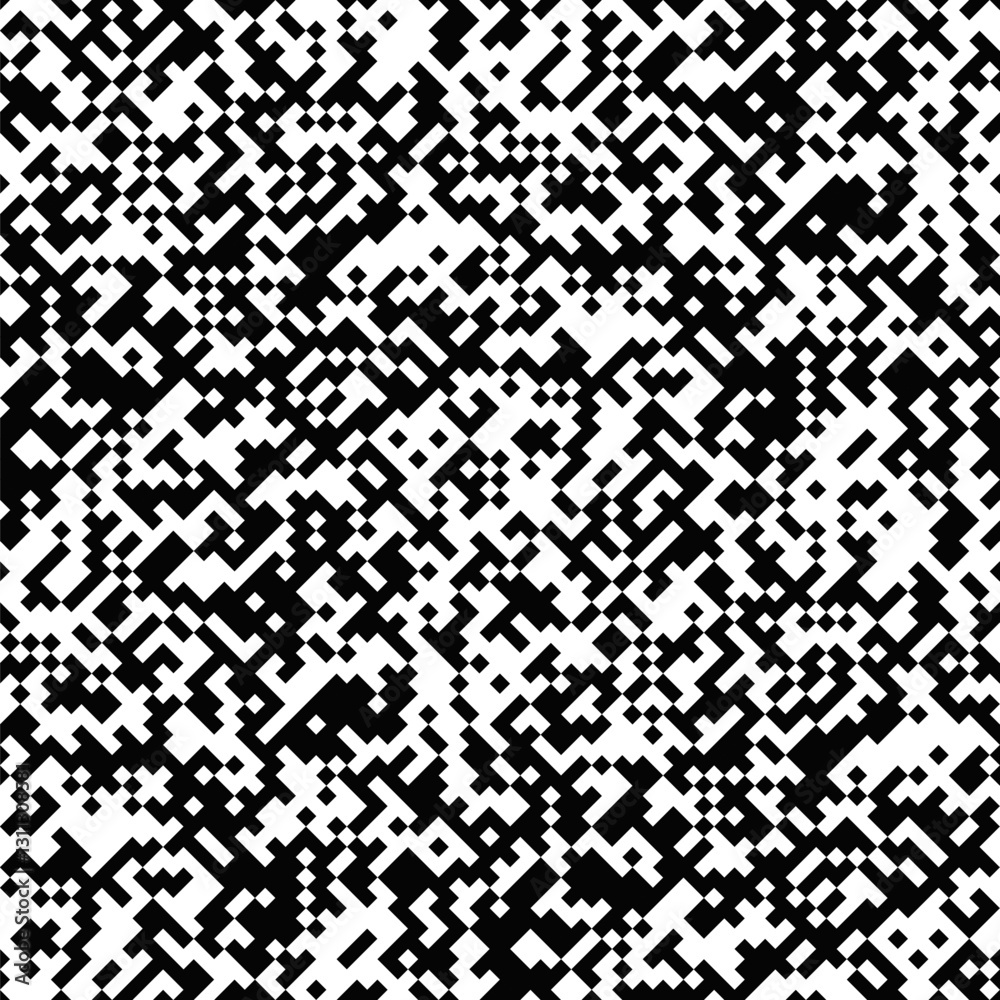 Poster random monochrome mosaic pattern background - repeating abstract seamless repetitive vector graphic 