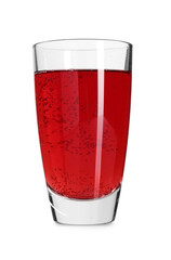 Sweet soda water in glass isolated on white