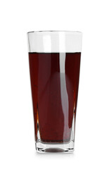 Sweet soda water in glass isolated on white