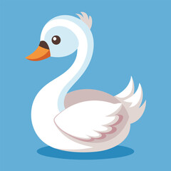 Fototapeta premium Cartoon Swan Elegant Wings