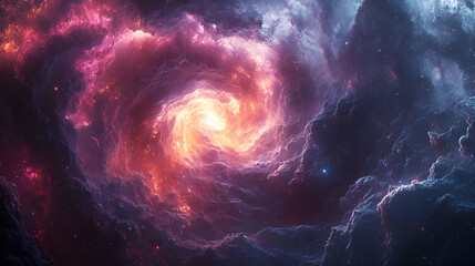 A breathtaking digital nebula with swirling clouds of