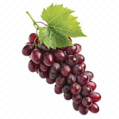 abstract 3d fresh grapes with green leaf isolated on a white background