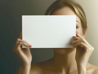 Une femme tenant une pancarte blanche