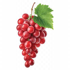 abstract 3d fresh grapes with green leaf isolated on a white background