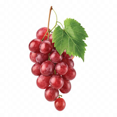 abstract 3d fresh grapes with green leaf isolated on a white background