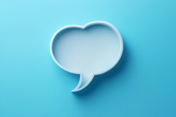 Empty speech bubble communicating on a blue background